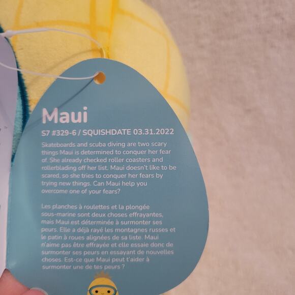 Maui The Pineapple Yellow Snorkel Kellytoy 2023 Stuff Plush Squishmallow 8" NWT - Picture 5 of 6